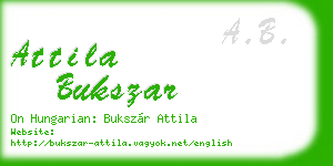 attila bukszar business card