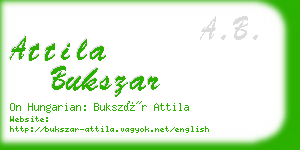 attila bukszar business card
